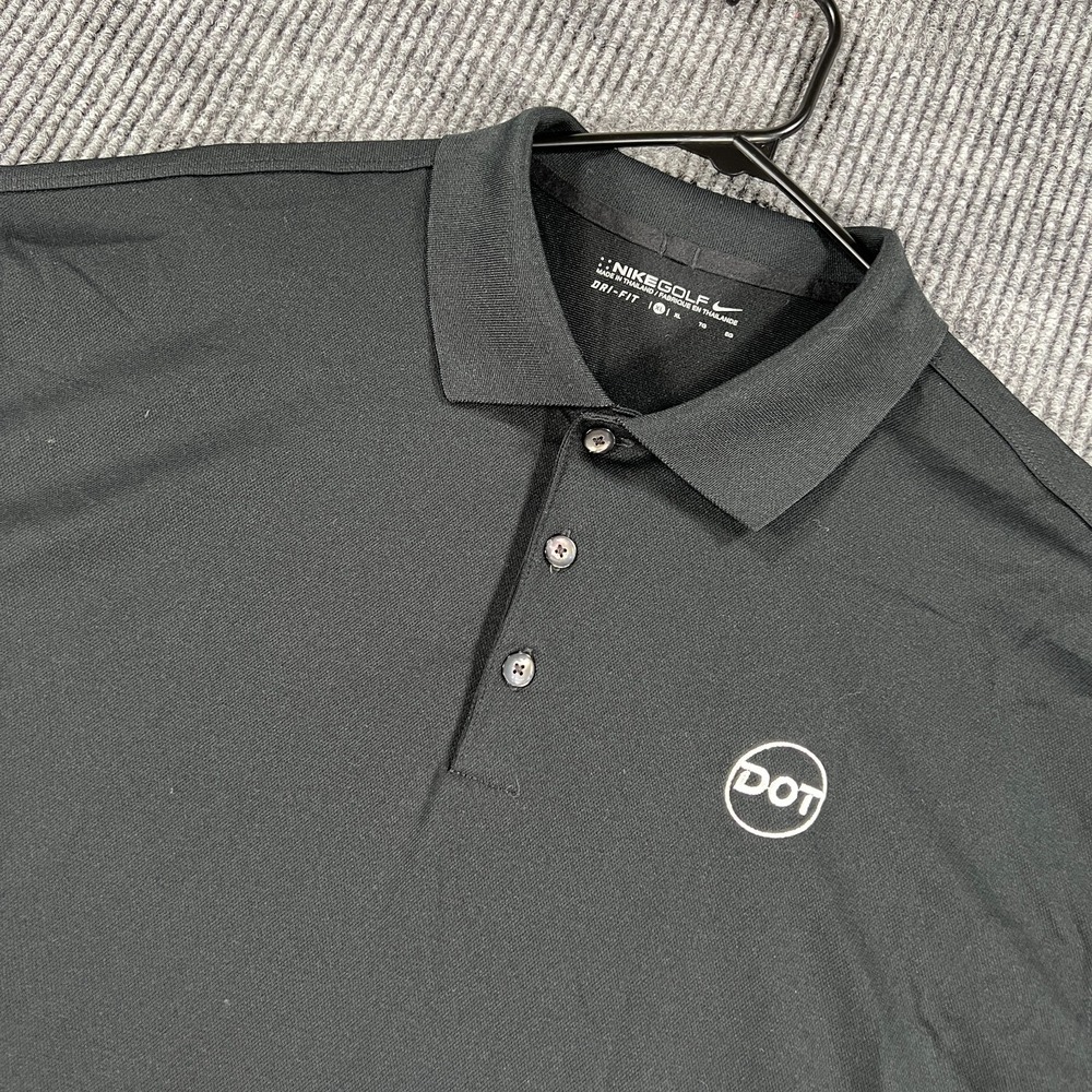 Nike Golf Dri Fit Polo Shirt Mens XL Extra Large Black Long Sleeve Casual